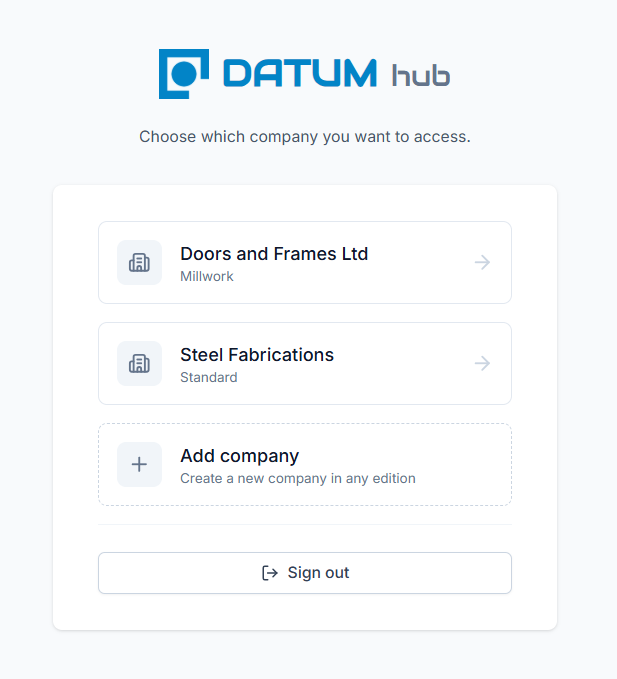 Datum company switcher